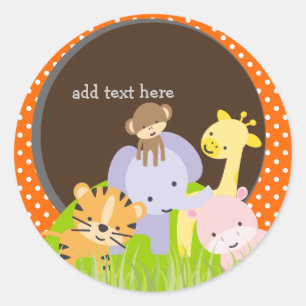 PixDezines Oerwoud stickers/DIY achtergrond kleur Ronde Sticker