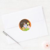 PixDezines Oerwoud stickers/DIY achtergrond kleur Ronde Sticker (Envelop)