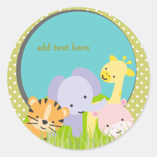 PixDezines Oerwoud stickers/DIY kleuren!!! Ronde Sticker