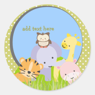 PixDezines Oerwoud stickers/DIY kleuren!!! Ronde Sticker