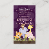 PixDezines Oerwoud van Fun Daycare, DIY kleuren Visitekaartje (Achterkant)