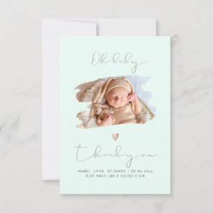 PixDezines Oh Baby Shower Bedankt DIY Kleur Mint
