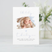 PixDezines Oh Baby shower Dank u + Aankondiging (Staand voorkant)