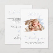 PixDezines Oh Baby shower Dank u + Aankondiging (Voorkant / Achterkant)