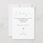 PixDezines Oh Baby shower Dank u DIY Kleur Mint Bedankkaart (Achterkant)