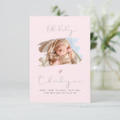 PixDezines Oh Baby shower Dank u voor uw DIY kleur Bedankkaart (Staand voorkant)