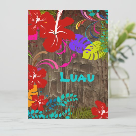 PixDezines Ohana Luau Kaart (Staand voorkant)