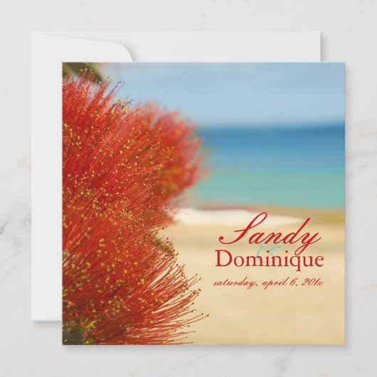 PixDezines Ohia/strand/tropische bruiloft Kaart (Voorkant)