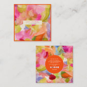 PixDezines O'kika Waterverf Bloemen, Orchideeën Vierkante Visitekaartje (Voorkant / Achterkant)