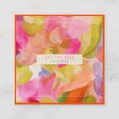 PixDezines O'kika Waterverf Bloemen, Orchideeën Vierkante Visitekaartje (Voorkant)