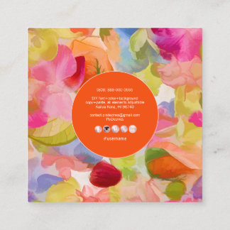 PixDezines O'kika Waterverf Bloemen, Orchideeën Vierkante Visitekaartje