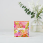 PixDezines O'kika Waterverf Bloemen, Orchideeën Vierkante Visitekaartje (Staand voorkant)