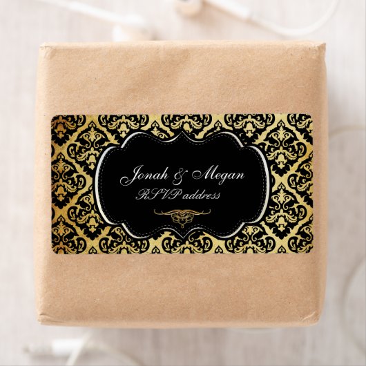 PixDezines olivia damask/diy achtergrond kleur Etiket (Insitu)