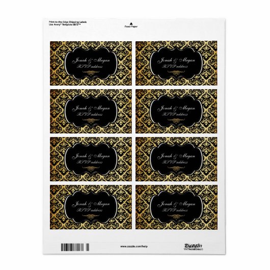 PixDezines olivia damask/diy achtergrond kleur Etiket (Full Sheet)