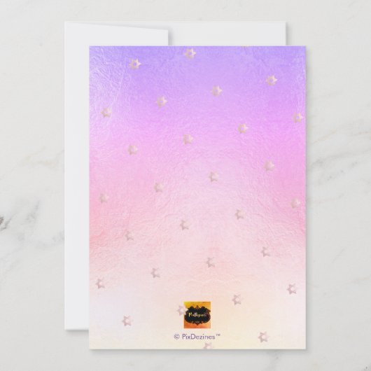 PixDezines Ombre Blush Pink+Violet Bat Mitswa Kaart (Achterkant)