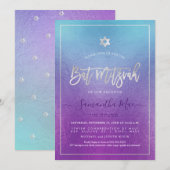 PixDezines Ombre Deep Blue Zee Bat Mitzvah Kaart (Voorkant / Achterkant)