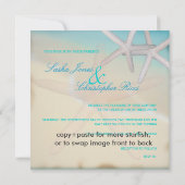 PixDezines onder het Zee, Starfish/Invitting Kaart (Achterkant)