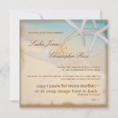 PixDezines onder het Zee, Starfish/Invitting Kaart (Achterkant)