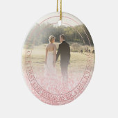 PixDezines Ons eerste kerstfeest, Roos Gold Glitte Keramisch Ornament (Rechts)