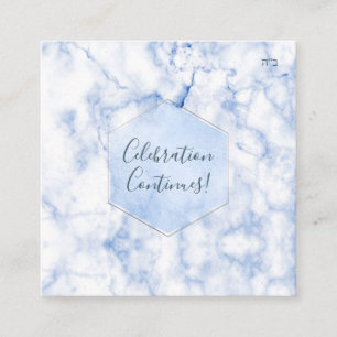 PixDezines Ontvangen blauwe honingraat Bar Mitzvah Informatiekaartje