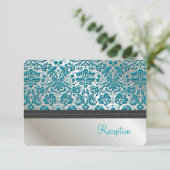 PixDezines-ontvangst/Barokke faux foil lace/blauwg Informatiekaartje (Staand voorkant)