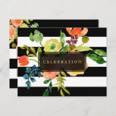 PixDezines ontvangst mitswa/DIYstripes/floral Kaart (Voorkant / Achterkant)