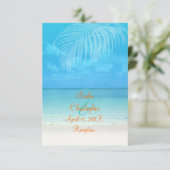 PixDezines-ontvangst/tropisch strand RSVP Kaartje (Staand voorkant)