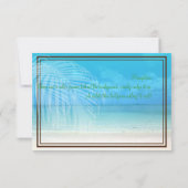 PixDezines-ontvangst/tropisch strand RSVP Kaartje (Achterkant)