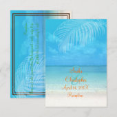 PixDezines-ontvangst/tropisch strand RSVP Kaartje (Voorkant / Achterkant)