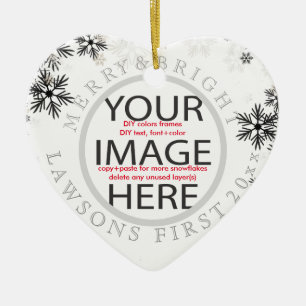 PixDezines onze eerste kerst/DIY kleuren Keramisch Ornament