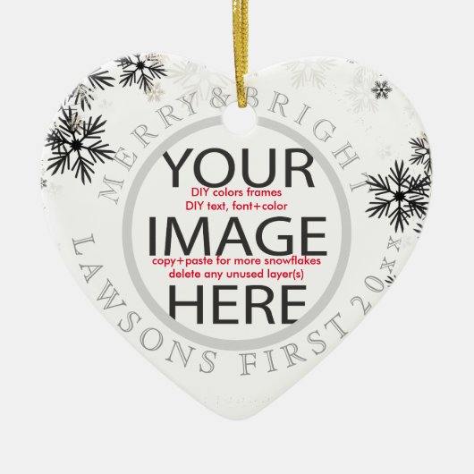 PixDezines onze eerste kerst/DIY kleuren Keramisch Ornament (Voorkant)