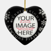 PixDezines onze eerste kerst/DIY kleuren Keramisch Ornament (Achterkant)