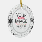 PixDezines onze eerste kerst/DIY kleuren Keramisch Ornament (Rechts)