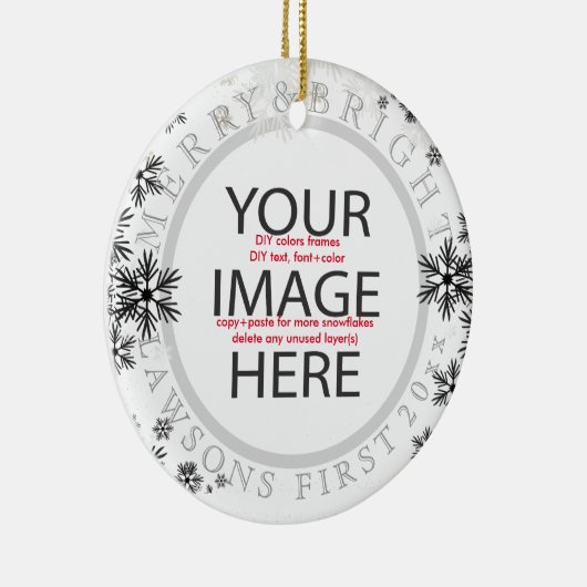 PixDezines onze eerste kerst/DIY kleuren Keramisch Ornament (Rechts)
