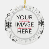 PixDezines onze eerste kerst/DIY kleuren Keramisch Ornament (Voorkant)