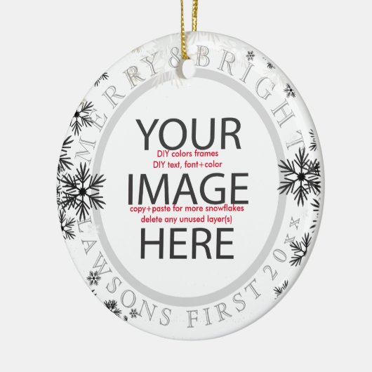 PixDezines onze eerste kerst/DIY kleuren Keramisch Ornament (Links)