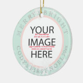 PixDezines onze eerste kerstfoto/DIY kleuren Keramisch Ornament (Links)