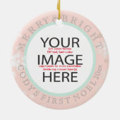 PixDezines onze eerste kerstfoto/DIY kleuren Keramisch Ornament (Achterkant)