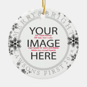 PixDezines onze eerste kleuren christmas/DIY Keramisch Ornament