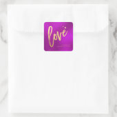 PixDezines oogverblindend faux goud/liefde, Magent Vierkante Sticker (Tas)