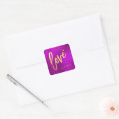 PixDezines oogverblindend faux goud/liefde, Magent Vierkante Sticker (Envelop)