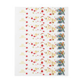 PixDezines oogverblindend goud+rood confetti/vakan Adreslabel Wikkel (Vel)