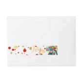 PixDezines oogverblindend goud+rood confetti/vakan Adreslabel Wikkel (Voorkant)