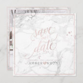 PixDezines OPSLAAN DATUM|BLUSH PINK FUN SCRIPT+MAR Save The Date (Voorkant / Achterkant)