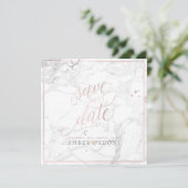 PixDezines OPSLAAN DATUM|BLUSH PINK FUN SCRIPT+MAR Save The Date (Staand voorkant)