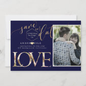 PixDezines Opslaan Datum/Botanica Liefde/Faux Gold Save The Date (Voorkant)