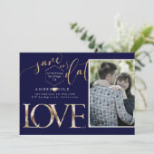 PixDezines Opslaan Datum/Botanica Liefde/Faux Gold Save The Date (Staand voorkant)