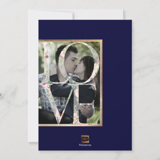 PixDezines Opslaan Datum/Botanica Liefde/Faux Gold Save The Date (Achterkant)