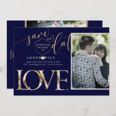 PixDezines Opslaan Datum/Botanica Liefde/Faux Gold Save The Date (Voorkant / Achterkant)