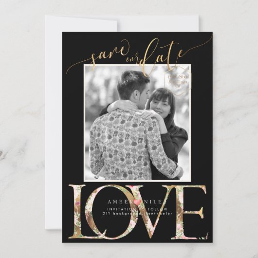 PixDezines Opslaan Datum/Botanica Liefde Save The Date (Voorkant)